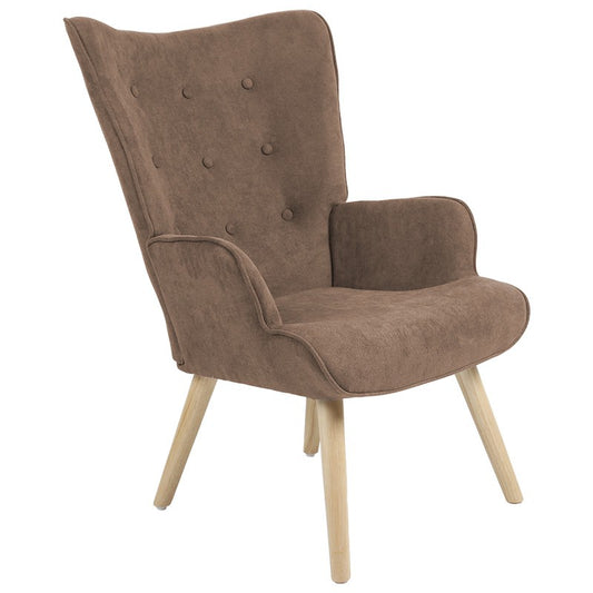Fauteuil Fluffy tissu marron-naturel 75x69x96cm