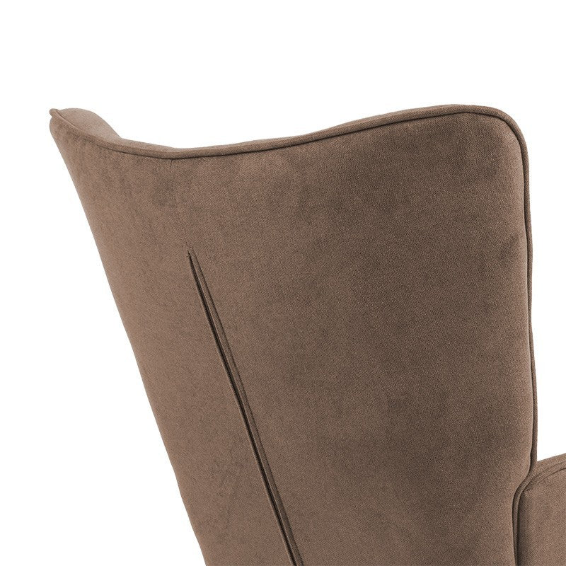 Fauteuil Fluffy tissu marron-naturel 75x69x96cm