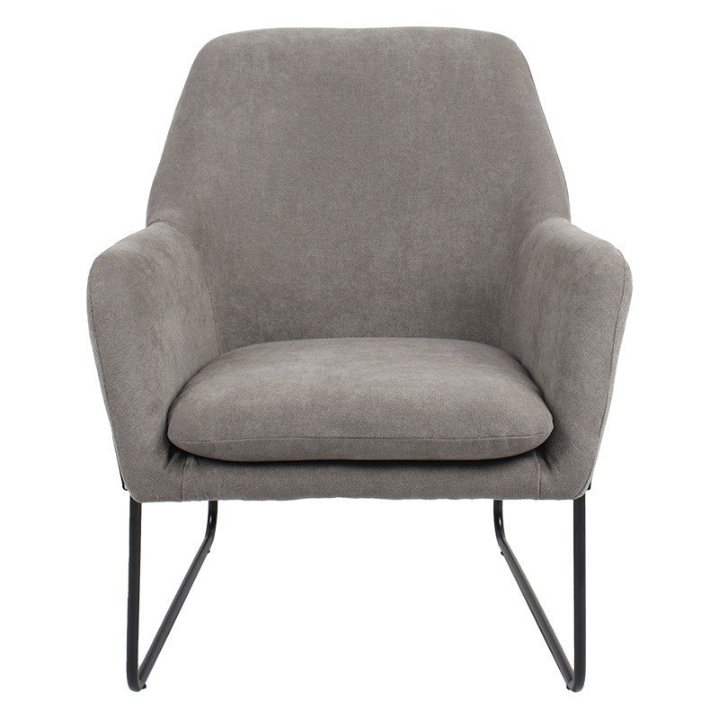 Fauteuil Indélébile tissu gris-noir 76x67x81cm