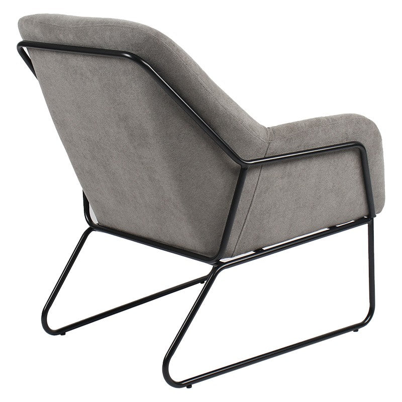 Fauteuil Indélébile tissu gris-noir 76x67x81cm