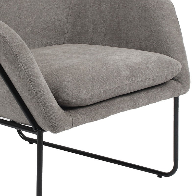 Fauteuil Indélébile tissu gris-noir 76x67x81cm