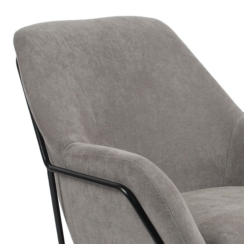 Fauteuil Indélébile tissu gris-noir 76x67x81cm