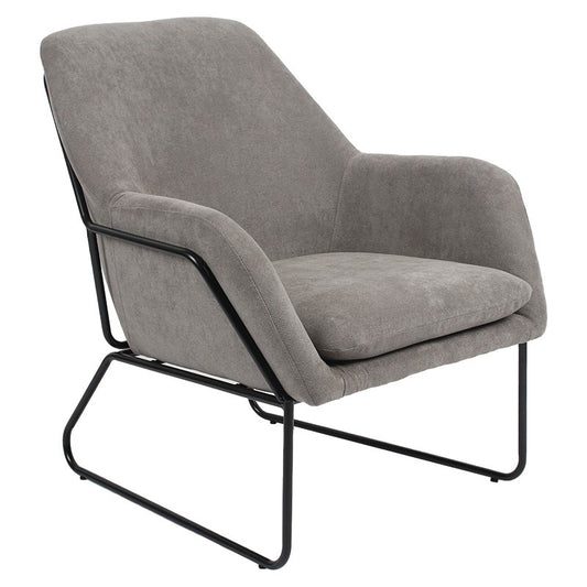 Fauteuil Indélébile tissu gris-noir 76x67x81cm