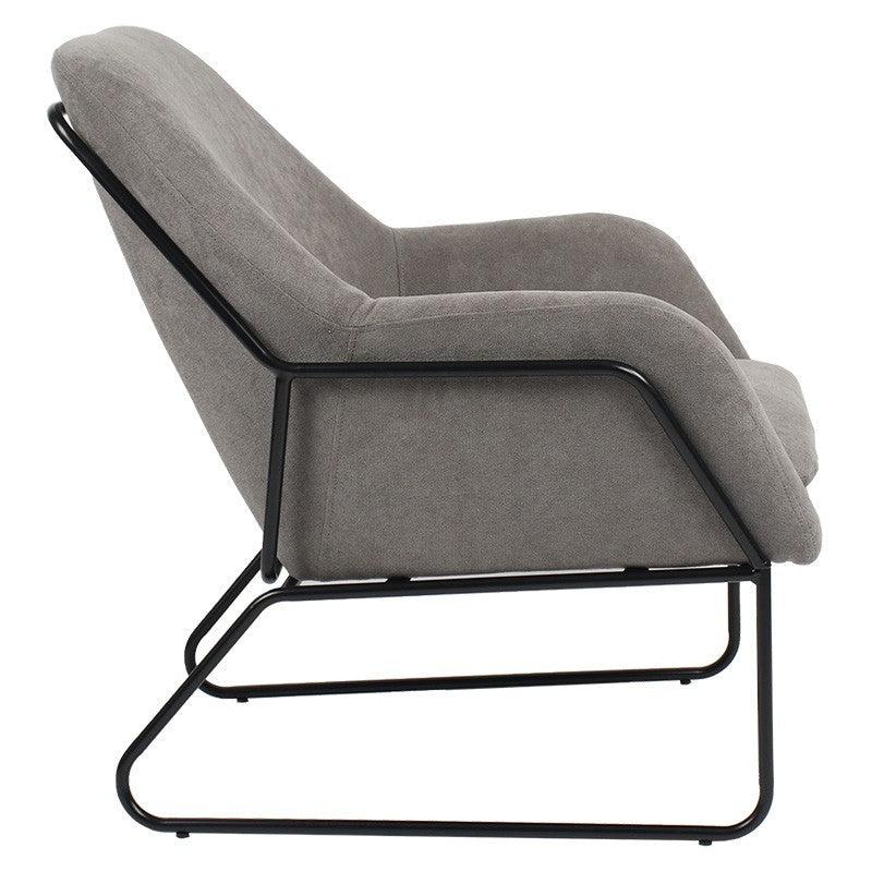 Fauteuil Indélébile tissu gris-noir 76x67x81cm