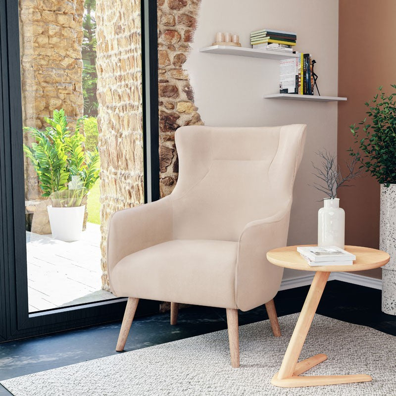 Fauteuil Incisive tissu Beige-naturel 72x89x105cm