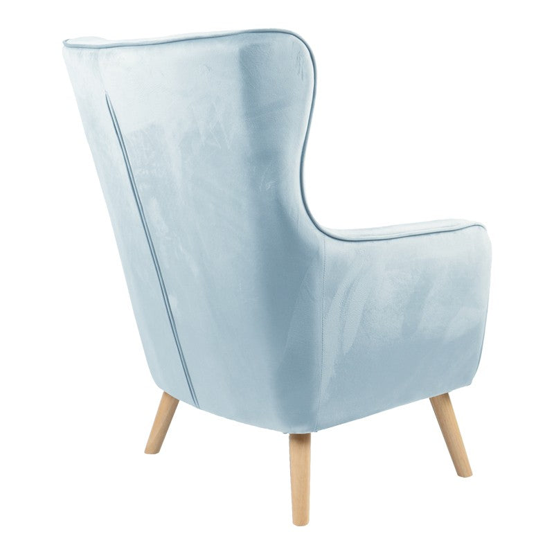 Fauteuil Insicive tissu velours menthe-pied naturel 72x89x105cm