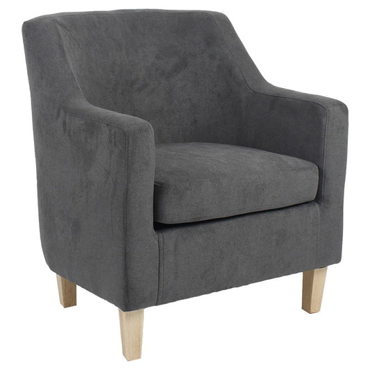 Fauteuil Joyful tissu anthracite-naturel 71x71x81cm