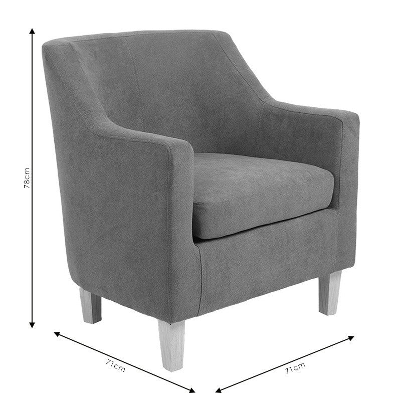 Fauteuil Joyful tissu anthracite-naturel 71x71x81cm