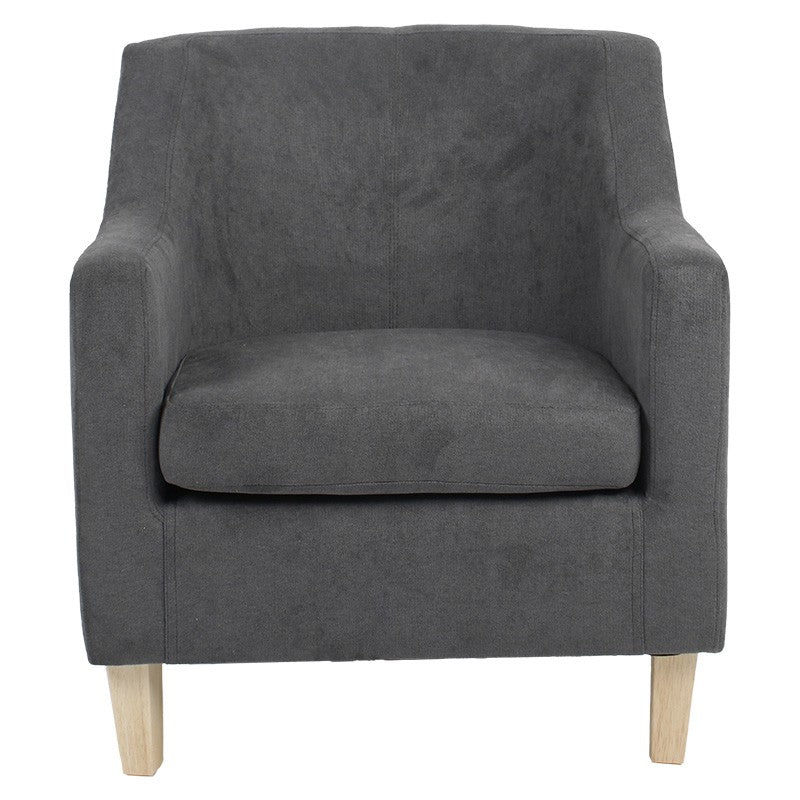 Fauteuil Joyful tissu anthracite-naturel 71x71x81cm