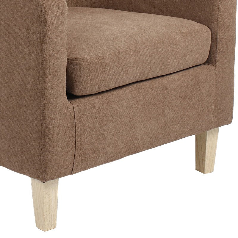 Fauteuil Joyful tissu marron-naturel 71x71x81cm