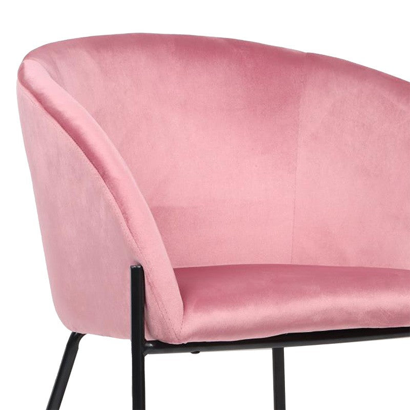 Fauteuil Julia velours Rose 61x57x74cm