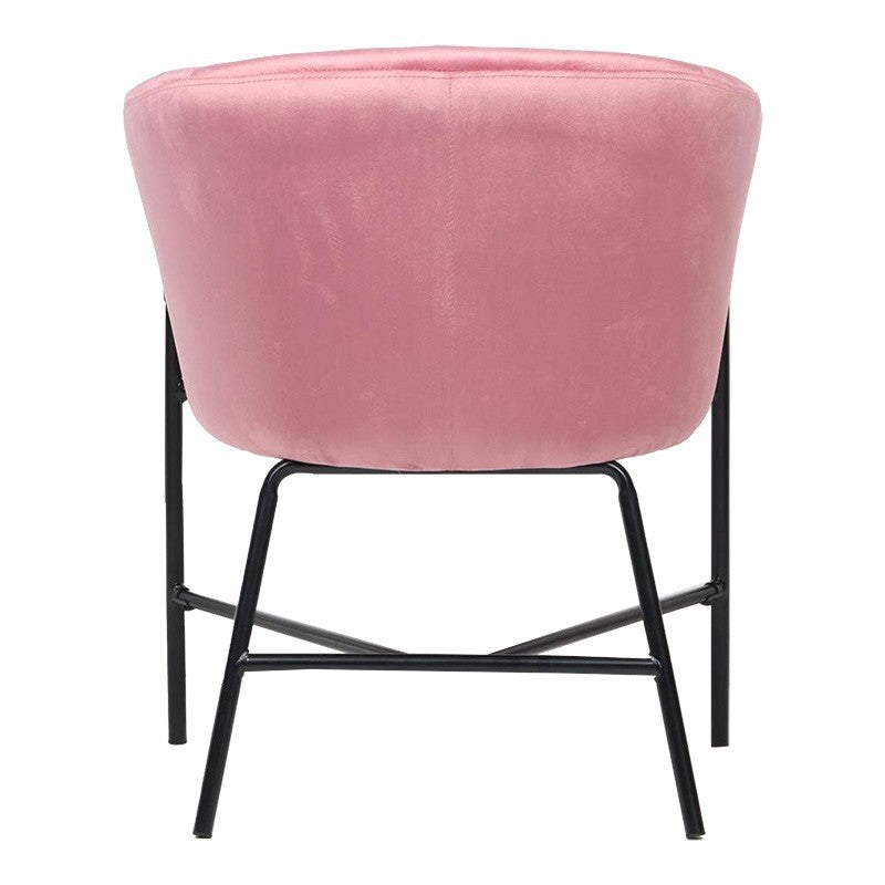 Fauteuil Julia velours Rose 61x57x74cm