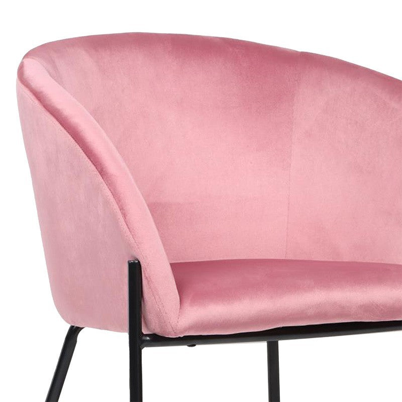 Fauteuil Julia velours Rose 61x57x74cm