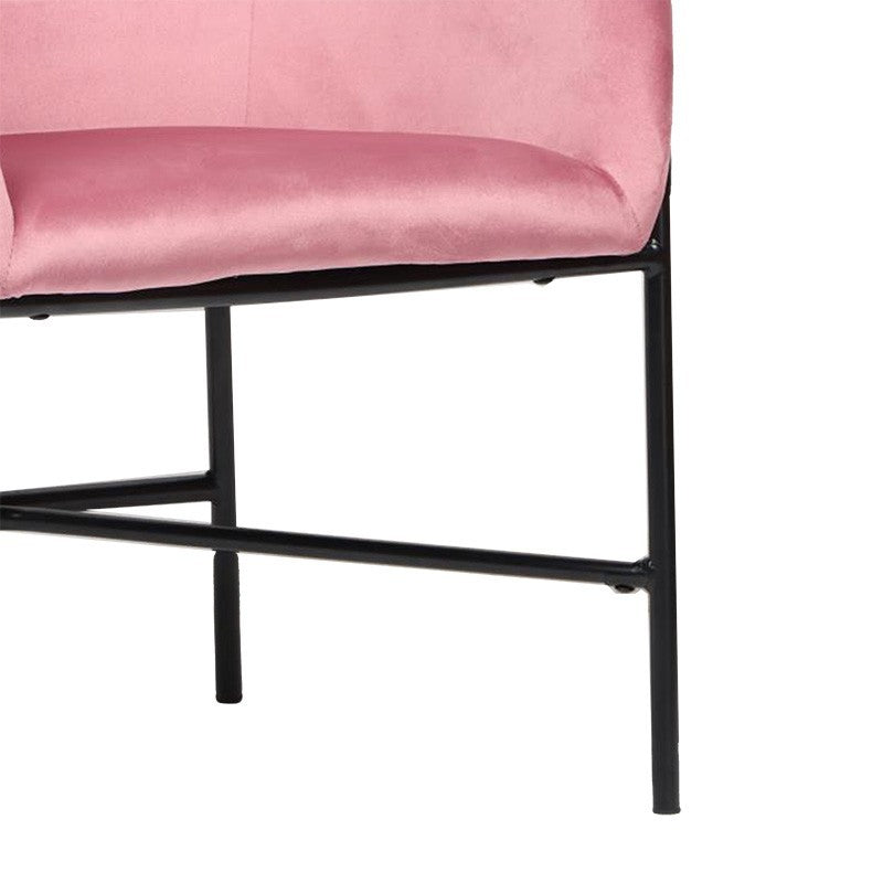 Fauteuil Julia velours Rose 61x57x74cm