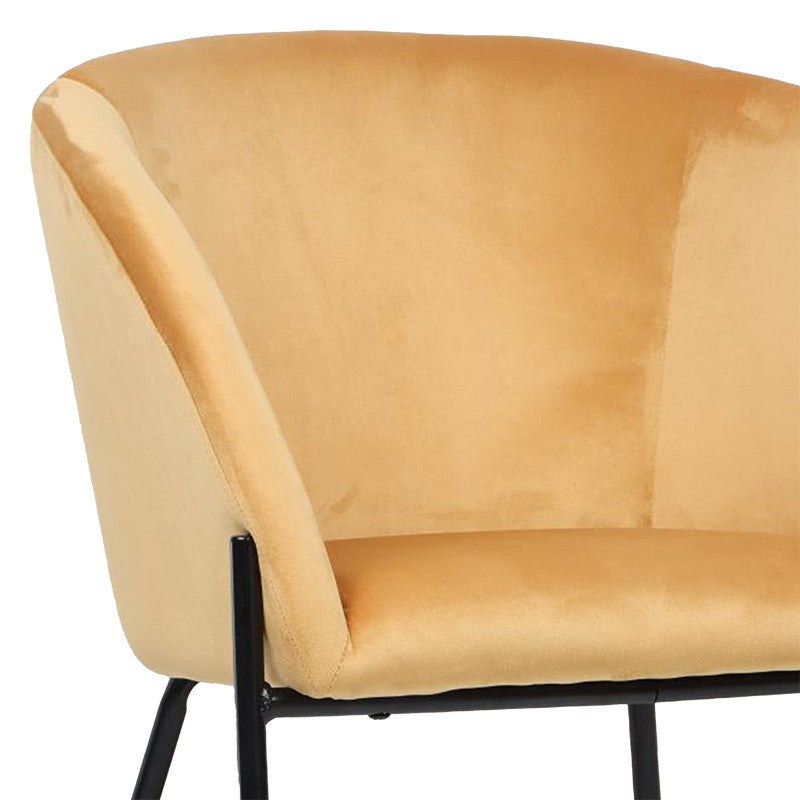 Fauteuil Julia velours jaune 61x57x74cm