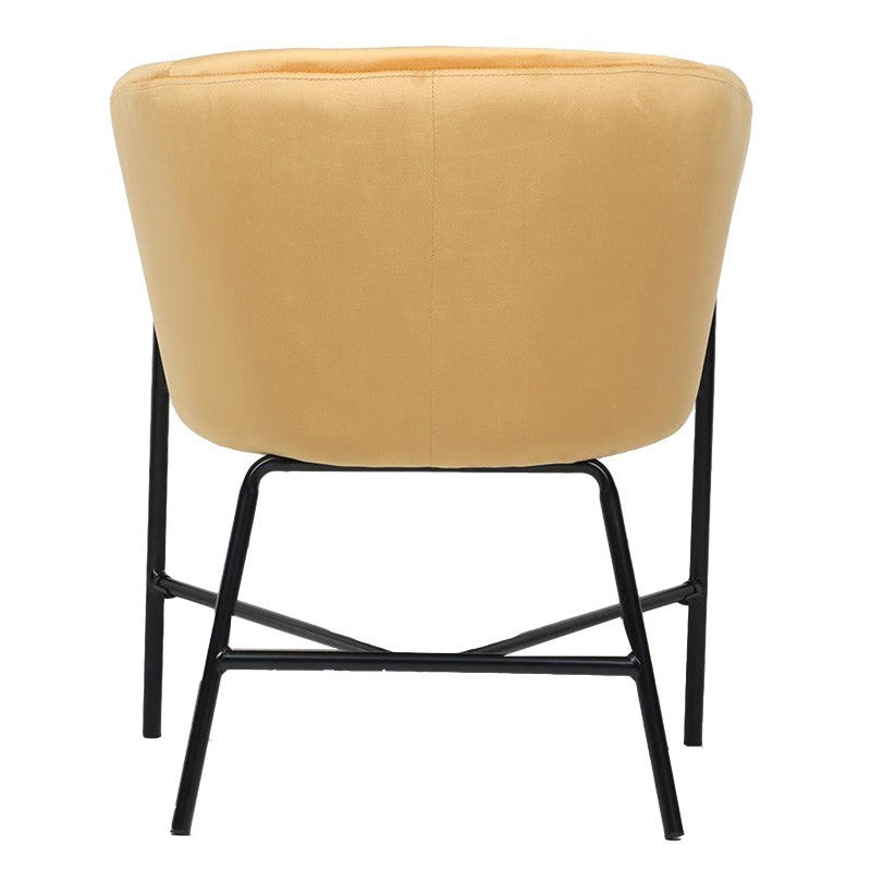 Fauteuil Julia velours jaune 61x57x74cm
