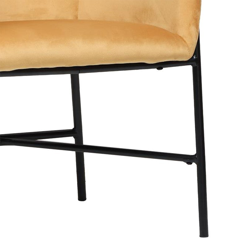 Fauteuil Julia velours jaune 61x57x74cm