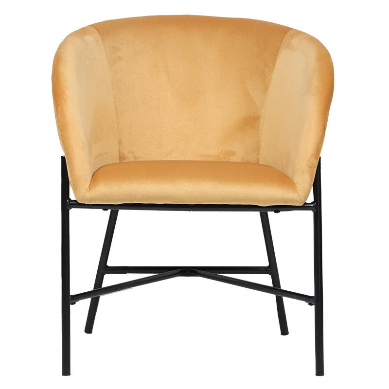 Fauteuil Julia velours jaune 61x57x74cm