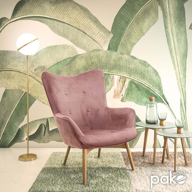 Fauteuil JUANA velours Rose