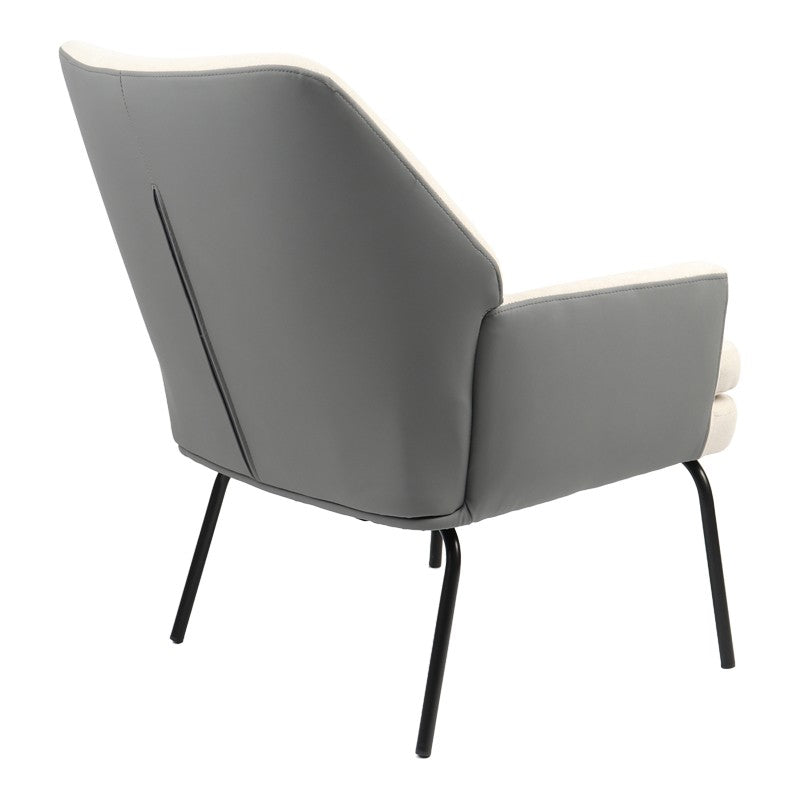 Fauteuil Kieran tissu beige-gris - pied noir 67x89x86cm