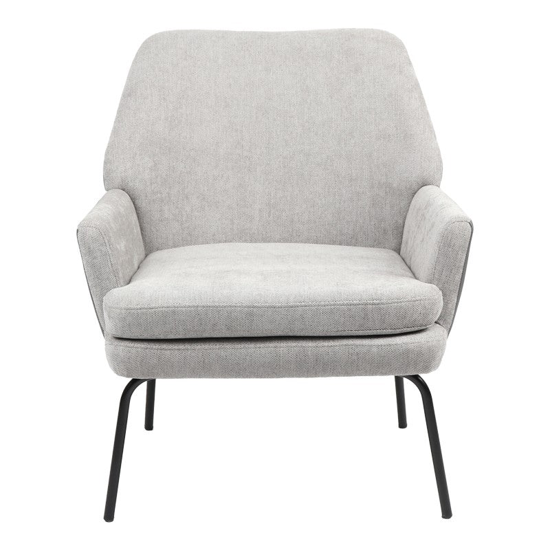 Fauteuil Kieran tissu gris-pied noir 67x89x86cm