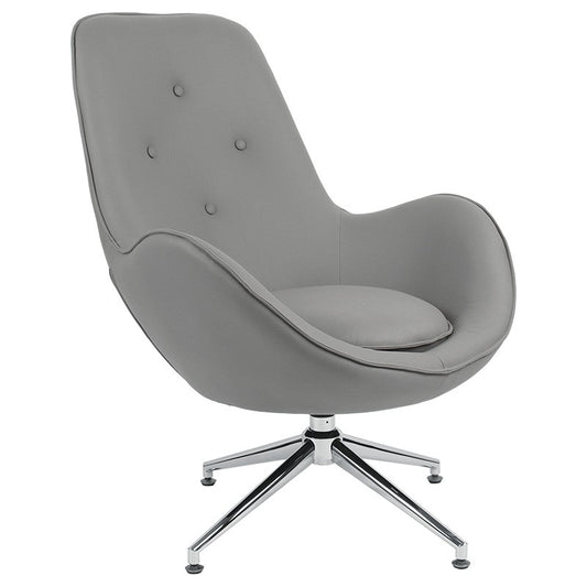 Fauteuil Kinetic pivotant tissu gris bleu-chrome 81x78x104cm