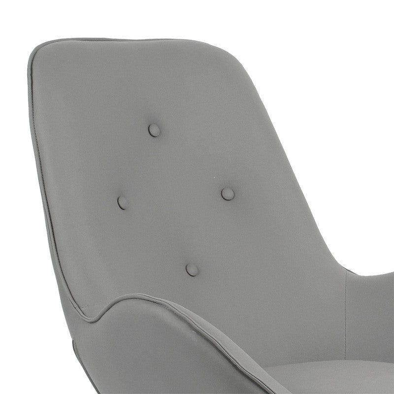 Fauteuil Kinetic pivotant tissu gris bleu-chrome 81x78x104cm