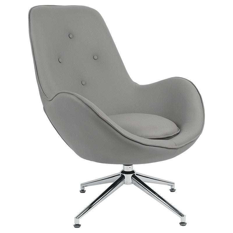 Fauteuil Kinetic pivotant tissu gris bleu-chrome 81x78x104cm
