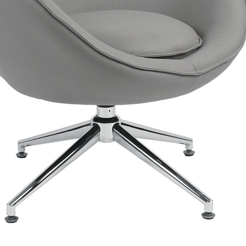 Fauteuil Kinetic pivotant tissu gris bleu-chrome 81x78x104cm