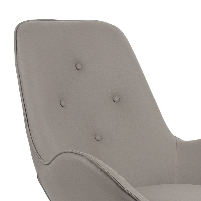 Fauteuil Kinetic pivotant tissu gris marron-chrome 81x78x104cm