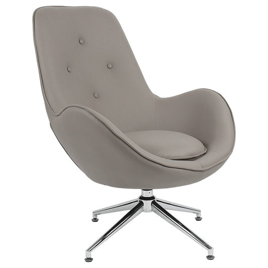 Fauteuil Kinetic pivotant tissu gris marron-chrome 81x78x104cm