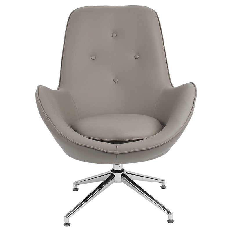 Fauteuil Kinetic pivotant tissu gris marron-chrome 81x78x104cm