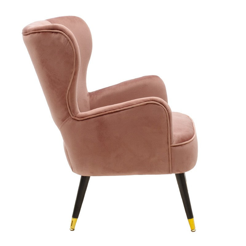 Fauteuil Lark en velours pomme pourrie 65x74x90cm