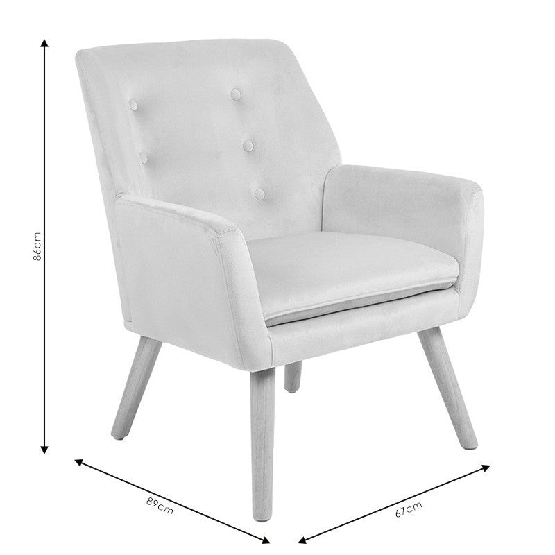 Fauteuil Likable tissu écru-naturel 67x89x86cm
