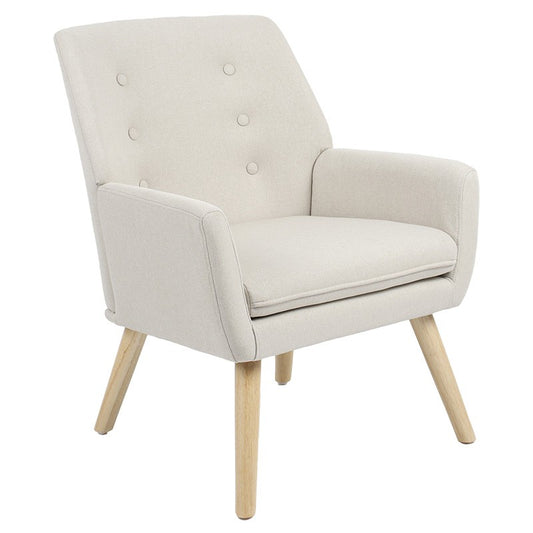Fauteuil Likable tissu écru-naturel 67x89x86cm