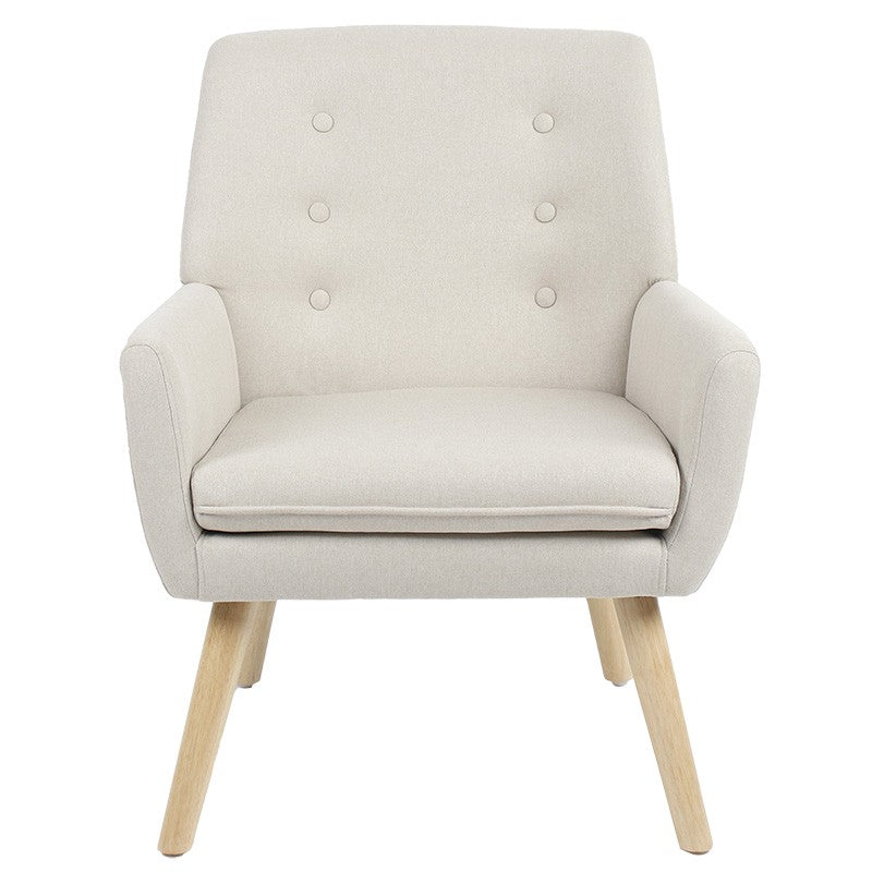 Fauteuil Likable tissu écru-naturel 67x89x86cm