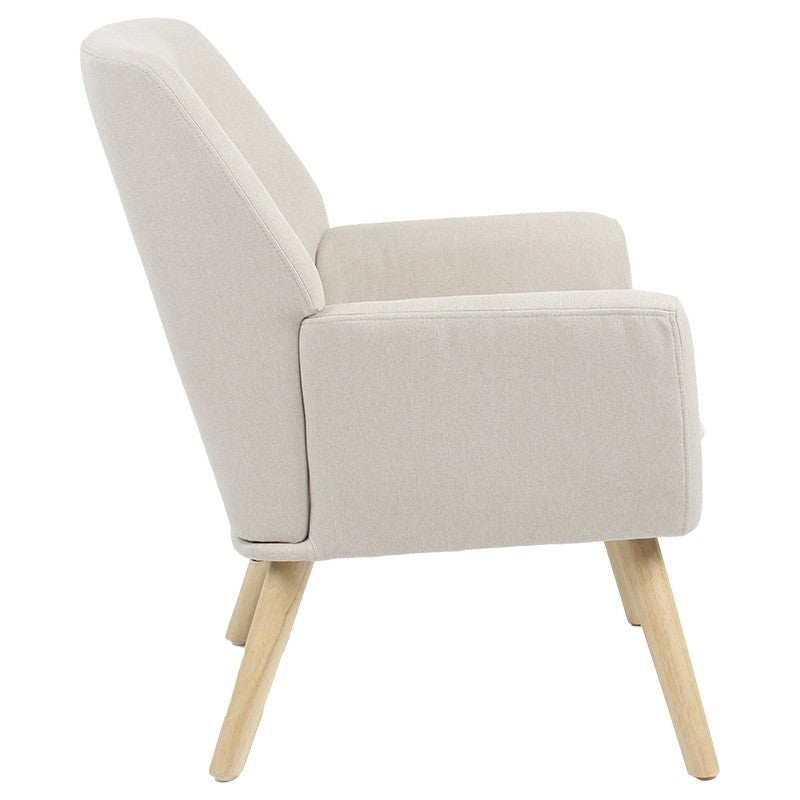 Fauteuil Likable tissu écru-naturel 67x89x86cm
