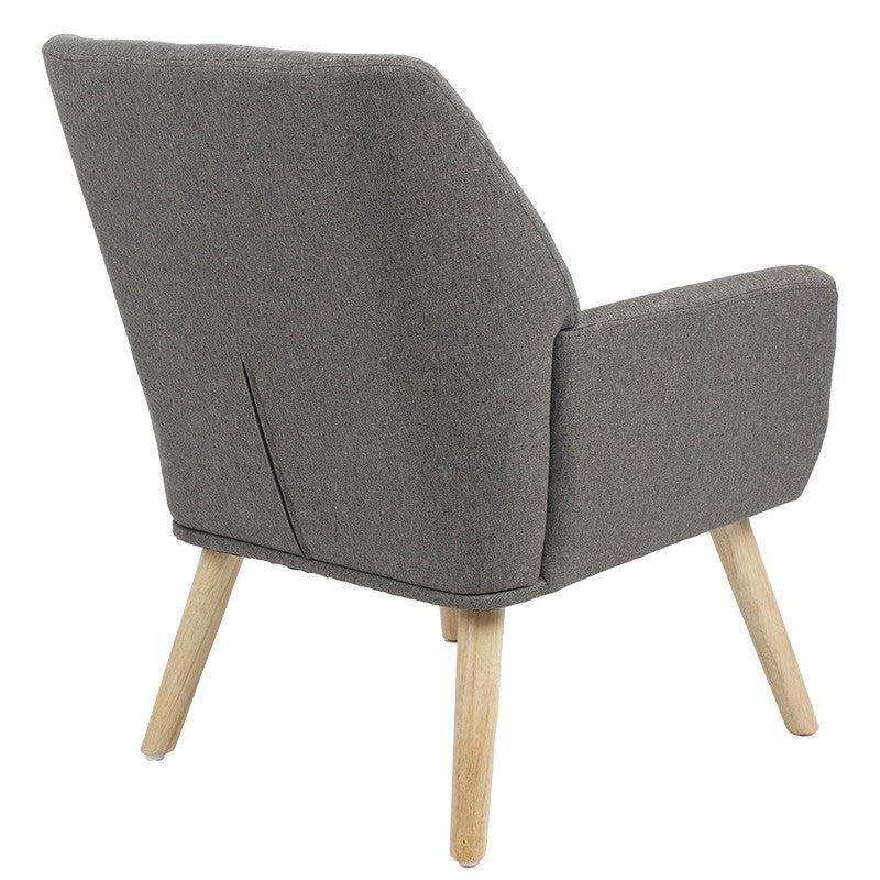 Fauteuil Likable tissu gris naturel 67x89x86cm