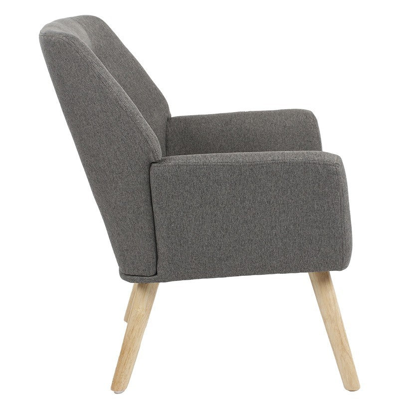 Fauteuil Likable tissu gris naturel 67x89x86cm