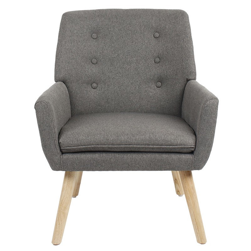 Fauteuil Likable tissu gris naturel 67x89x86cm