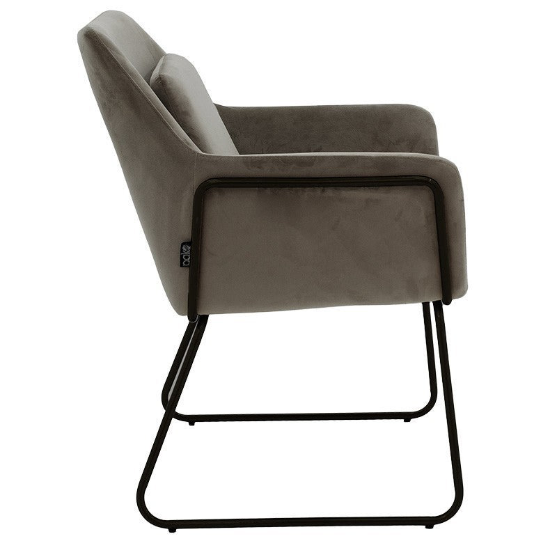 Fauteuil Mira anthracite-noir 65x69x86cm