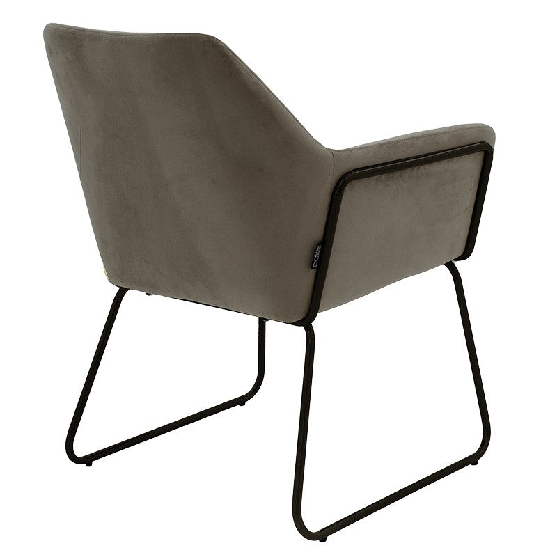 Fauteuil Mira anthracite-noir 65x69x86cm