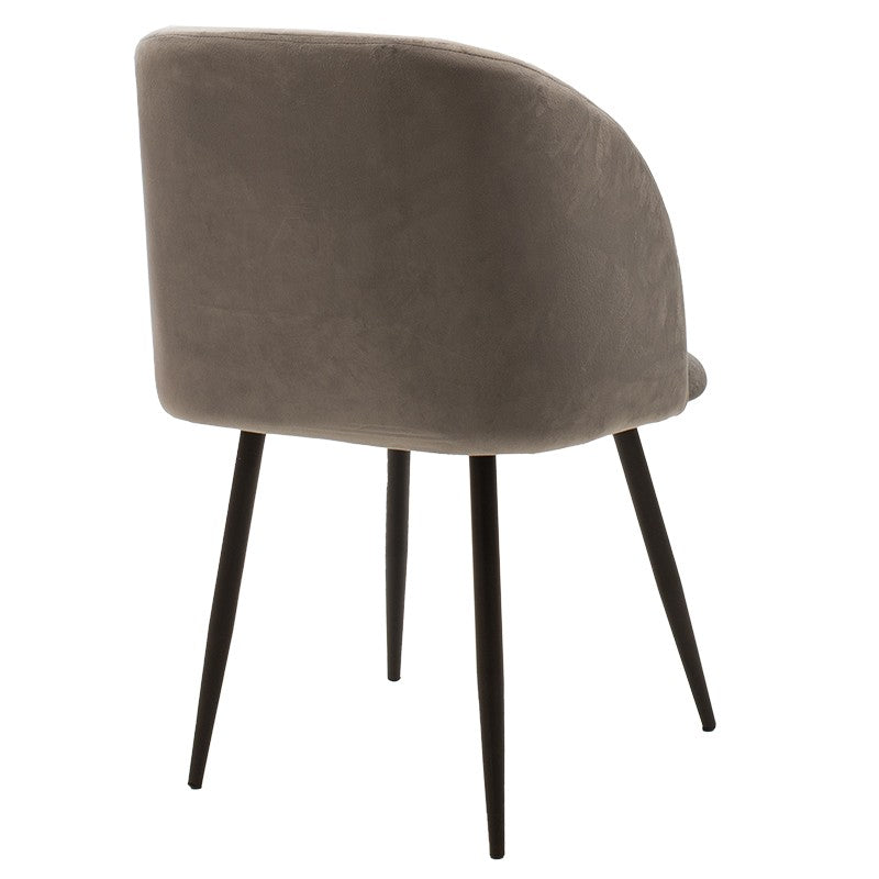 Fauteuil  chaise Oasis velours gris - pieds noirs