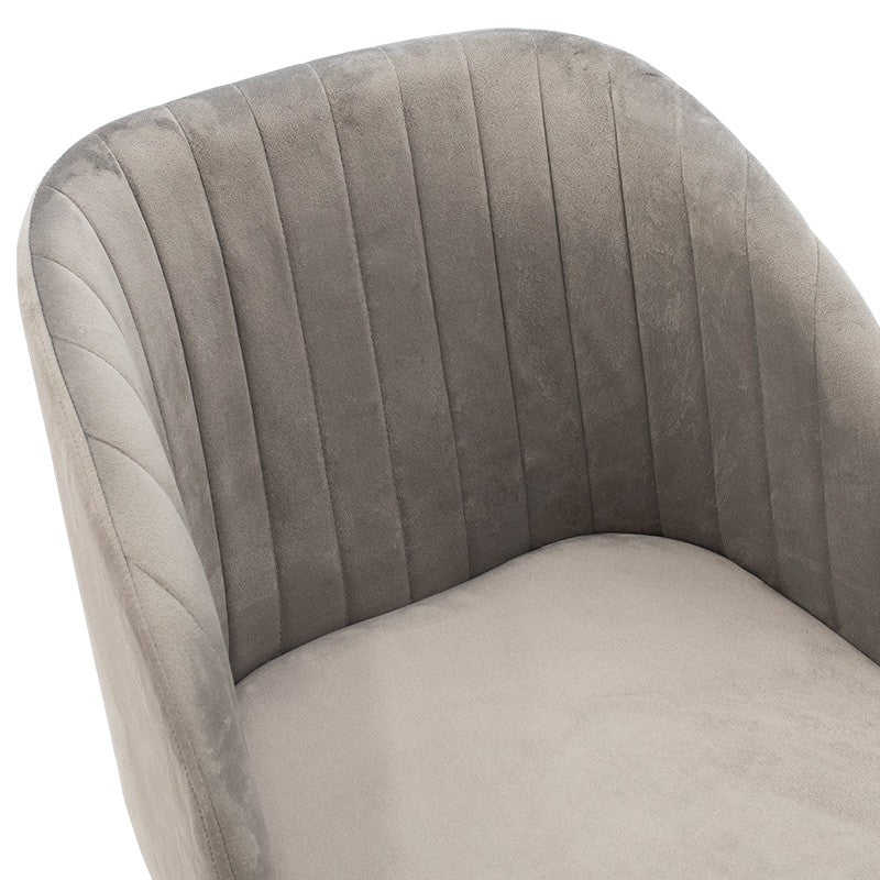 Fauteuil  chaise Oasis velours gris - pieds noirs