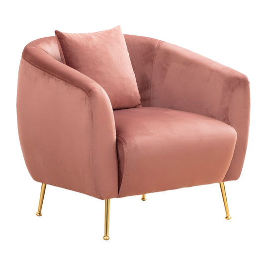 Fauteuil  tissu rose 70x82x82cm