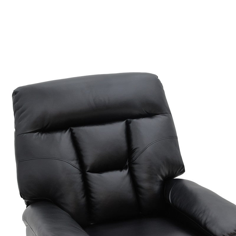 Fauteuil relax cuir noir 80x94x102 cm