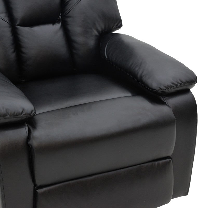 Fauteuil relax cuir noir 80x94x102 cm