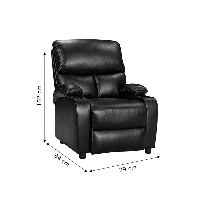 Fauteuil relax avec porte-gobelet Gartia PU Noir