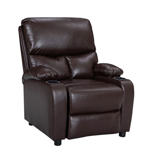 Fauteuil relax avec porte-gobelet Gartia PU Marron