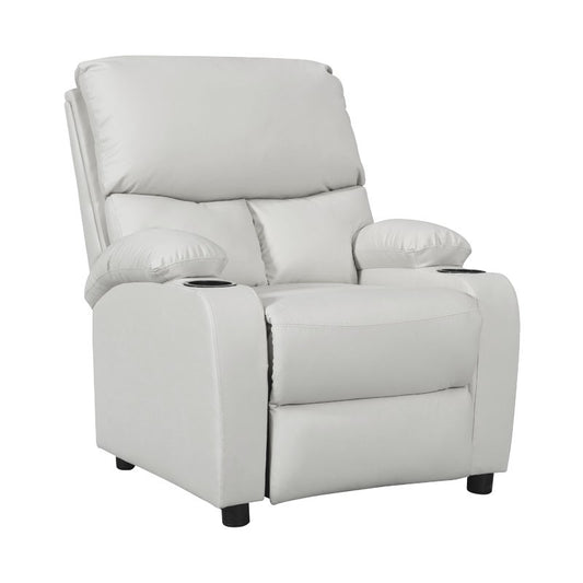 Fauteuil relax avec porte-gobelet Gartia PU blanc